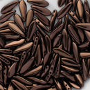 CzechMates - Dagger Beads 5x16 mm, 2-Holes, Dark Bronze