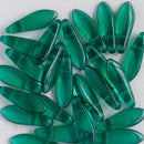 CzechMates - Dagger Beads 5x16 mm, 2-Holes, Transparent Emerald