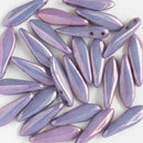 CzechMates - Dagger Beads 5x16 mm, 2-Holes, Luster - Opaque Amethyst