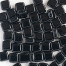 CzechMates - Tile Beads 6x6x3mm, Opaque Jet/ Black, 50 Beads