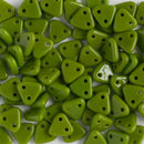 CzechMates - Triangle Beads 6x6x2mm, Opaque Olive