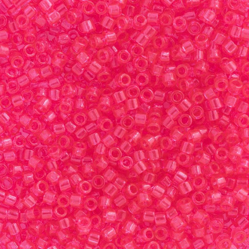 Miyuki Delica Beads Size 11/0 1.6mm,  DB1308 Dyed Transparent Dark Rose