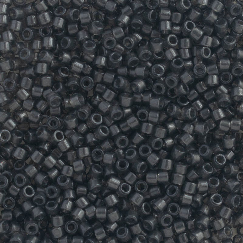 Miyuki Delica Beads Size 11/0 1.6mm,  DB1319 Dyed Transparent Dark Grey