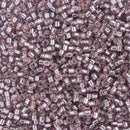 Miyuki Delica Beads Size 11/0 1.6mm, DB146 Silver Lined Smoky Amethyst