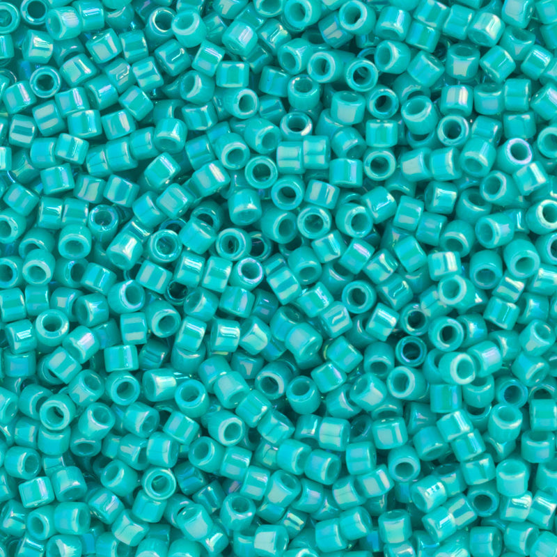 Miyuki Delica Beads Size 11/0 1.6mm,  DB166 Opaque Turquoise AB