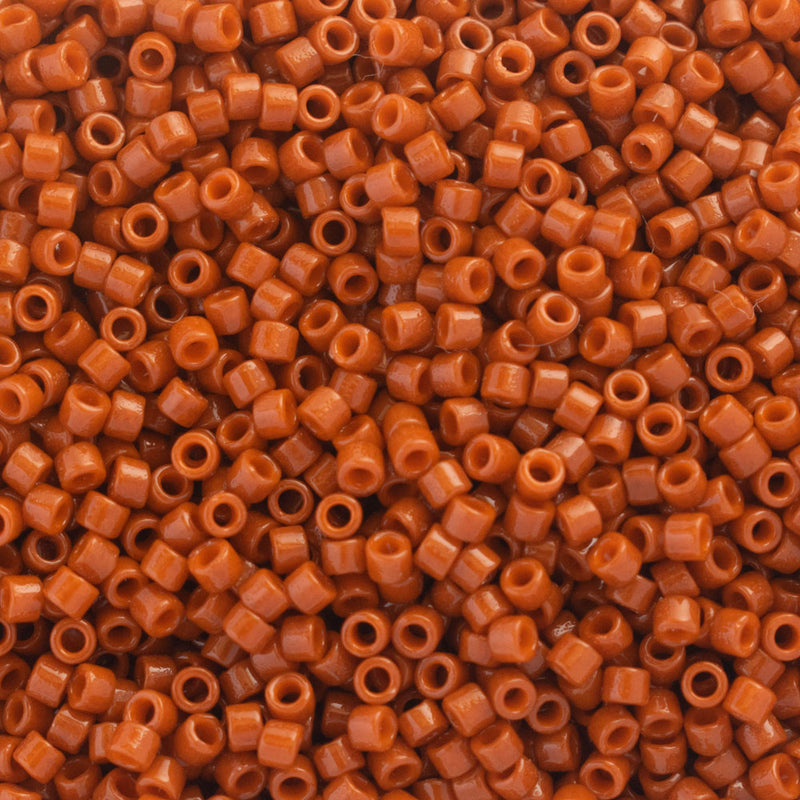 Miyuki Delica Beads Size 11/0 1.6mm, DB2108 Duracoat Opaque Persimmon