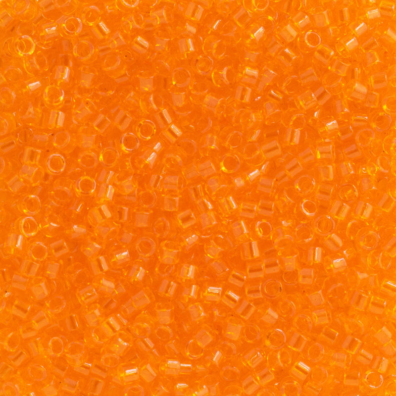 Miyuki Delica Beads Size 11/0 1.6mm,  DB703 Transparent Orange