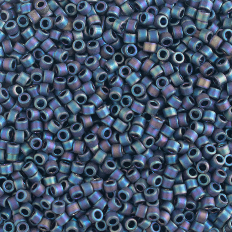 Miyuki Delica Beads Size 11/0 1.6mm, DB871 Opaque Matte Black AB