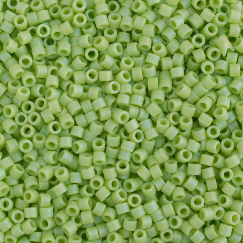 Miyuki Delica Beads Size 11/0 1.6mm, DB876 Opaque Matte Chartreuse AB