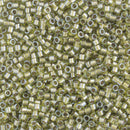 Miyuki Delica Beads Size 11/0 1.6mm, DB908 Sparkling Light Yellow Lined Chartreuse