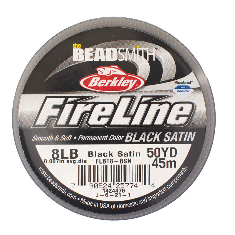 Fireline Microfused Braided Bead Thread, 8LB Test - 0.17mm Thickness, Black - 50 Yards