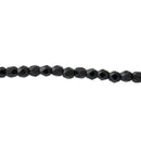 Starman, Czech Fire Polish Glass Beads 3mm, Opaque Jet/ Black, 50 Beads