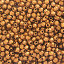 Starman, Czech Fire Polish Glass Beads, Matte - Metallic Antique Gold