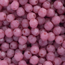 Starman, Czech Fire Polish Glass Beads, Coral Pink