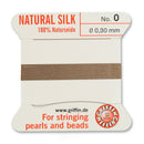 Griffin Silk Bead Cord, Size-0, 0.3mm Thickness, Beige, 2 Meters