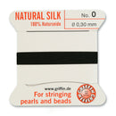 Griffin Silk Bead Cord, Size-0, 0.3mm Thickness, Black, 2 Meters