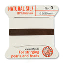 Griffin Silk Bead Cord, Size-0, 0.3mm Thickness, Brown, 2 Meters