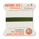 Griffin Silk Bead Cord, Size-0, 0.3mm Thickness, Olive, 2 Meters