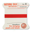 Griffin Silk Bead Cord, Size-0, 0.3mm Thickness, Red, 2 Meters