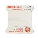 Griffin Silk Bead Cord, Size-0, 0.3mm Thickness, White, 2 Meters