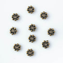 JBB Findings, Beaded Ring Spacer or Daisy Spacer 4 x 1mm, Antique Brass