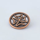 JBB Findings, Flower Button 17mm, Antique Copper