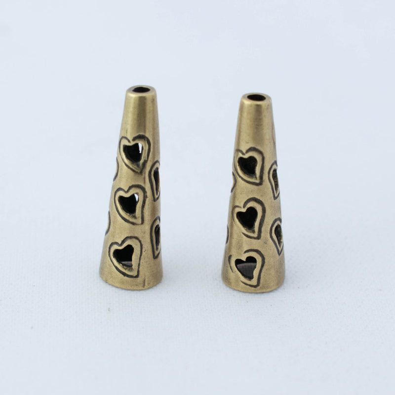 JBB Findings, Decorative Heart Cone 18 x 6mm, Antique Brass