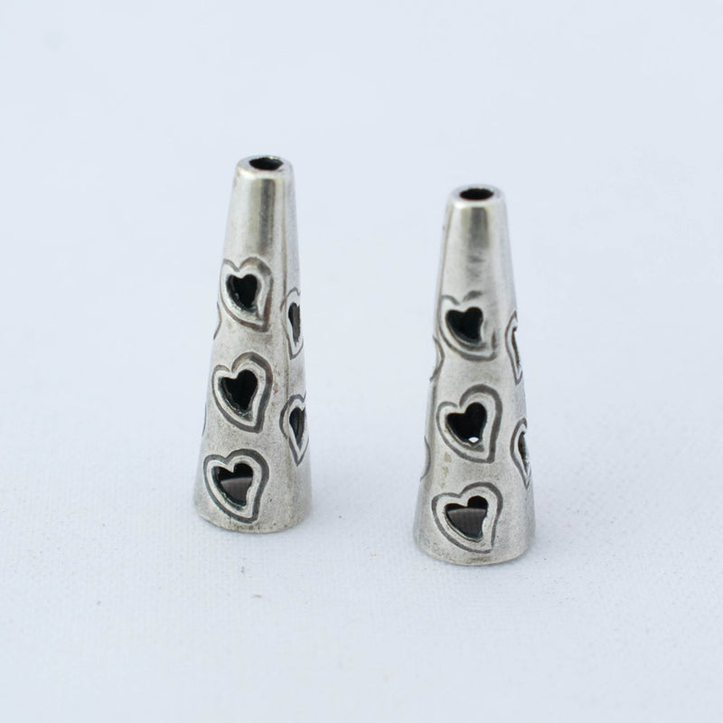 JBB Findings, Decorative Heart Cone 18 x 6mm, Antique Silver