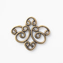 JBB Findings, Filigreed Heart Connector 17 x 20mm, Antique Brass, 1 Piece