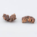 JBB Findings, Leafy Bead Cap 11mm, Antique Copper, 2 Pieces