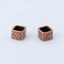 JBB Findings, Hammered Square Tube Spacer 6 x 8mm, Antique Copper