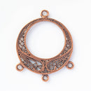 JBB Findings, Three Loop Circle Pendant or Connector, 30 x 24mm, Antique Copper