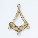 JBB Findings, Three Loop Triangle Pendant or Connector, 33 x 20mm, Brass