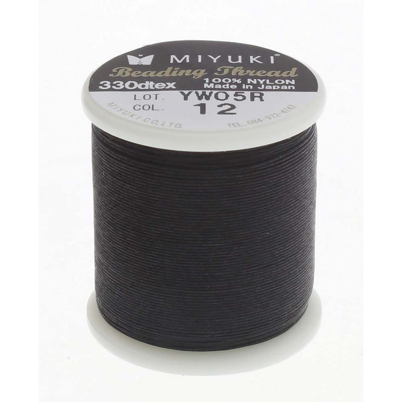 Miyuki 330dtex 100% Nylon Beading Thread, Size-B, 0.2mm Thickness, Black, 500 Meters