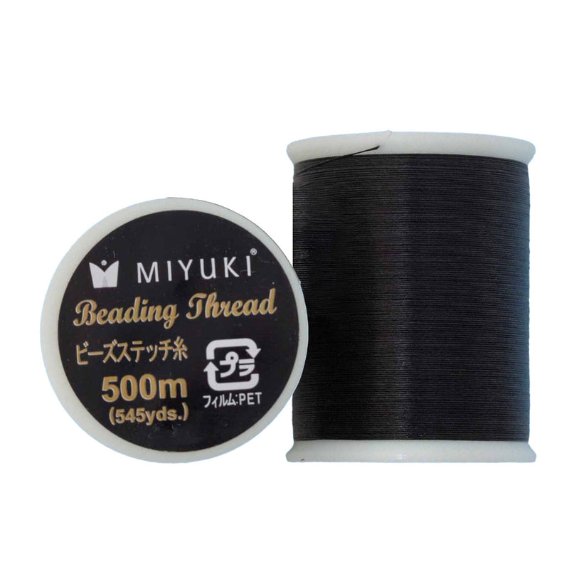 Miyuki 330dtex 100% Nylon Beading Thread, Size-B, 0.2mm Thickness, Black, 500 Meters