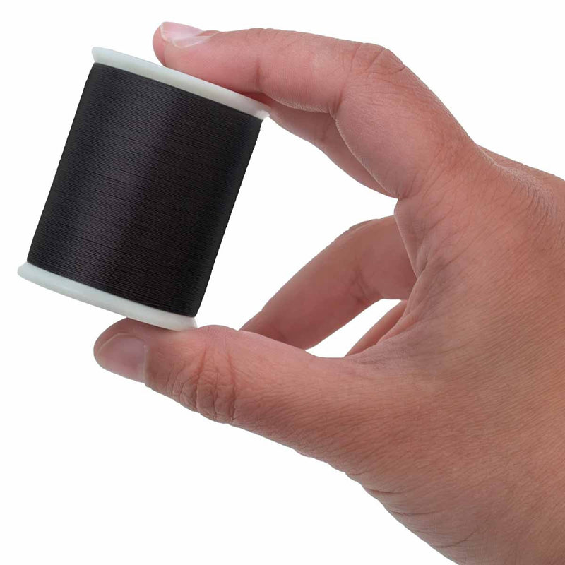 Miyuki 330dtex 100% Nylon Beading Thread, Size-B, 0.2mm Thickness, Black, 500 Meters