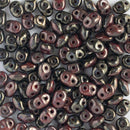Matubo SuperDuo Beads 2.5x5mm, Senegal Brown - Opaque Red/Black