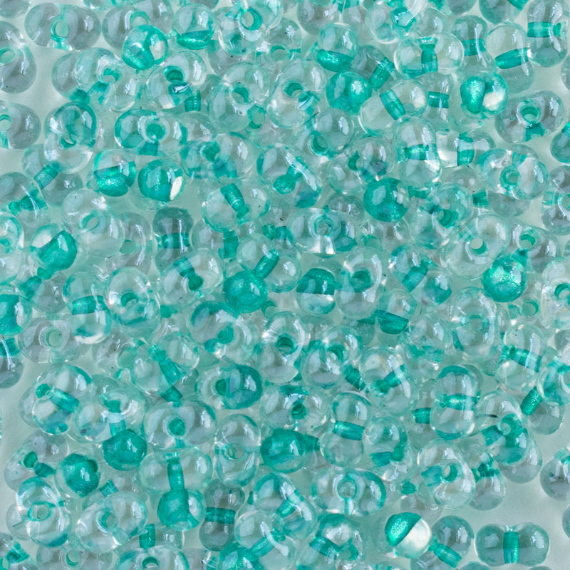 Miyuki Berry Beads 4.5x2.5mm, 1528 Sparkling Aqua Green Lined Crystal