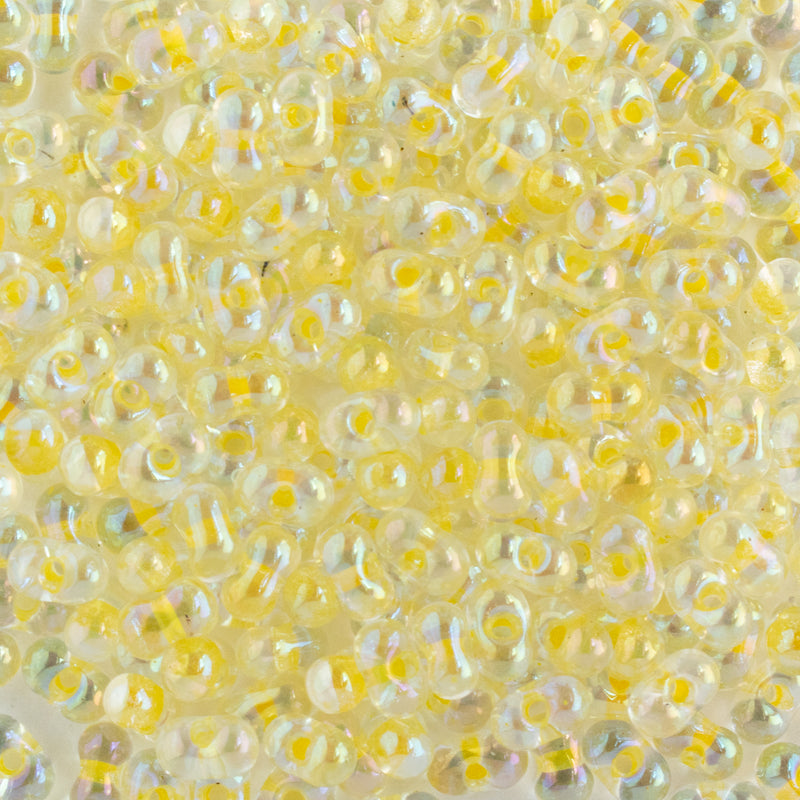 Miyuki Berry Beads 4.5x2.5mm, 273 Yellow Lined Crystal AB