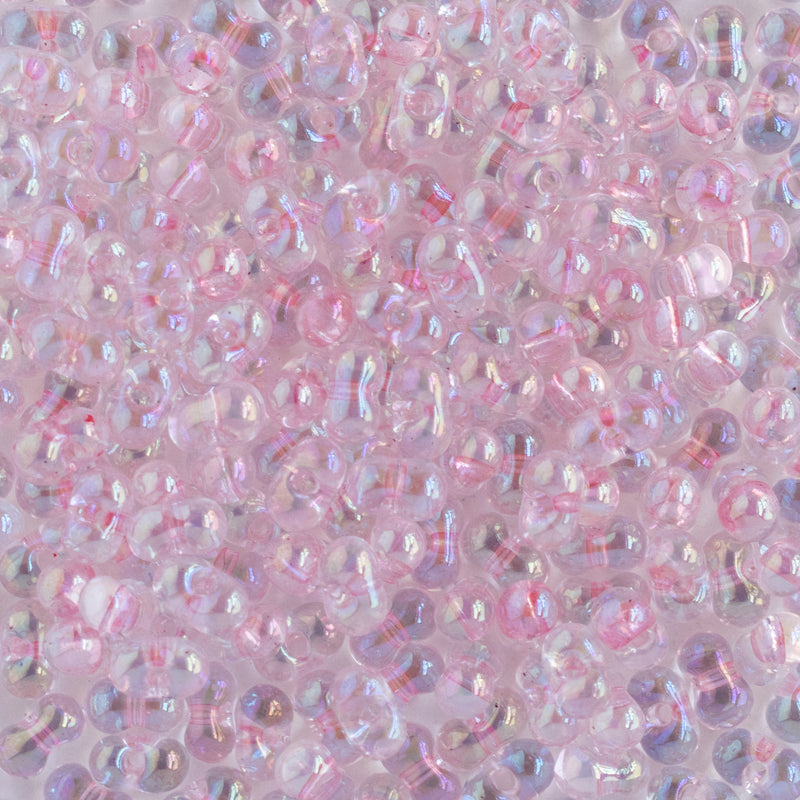 Miyuki Berry Beads 4.5x2.5mm, 285 Light Pink Lined Crystal AB