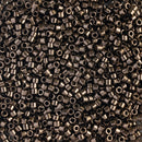 Miyuki Delica Beads Size 11/0 1.6mm, DB022 Metallic Dark Bronze
