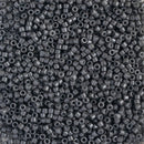Miyuki Delica Beads Size 11/0 1.6mm, DB2368 Duracoat Opaque Charcoal Grey