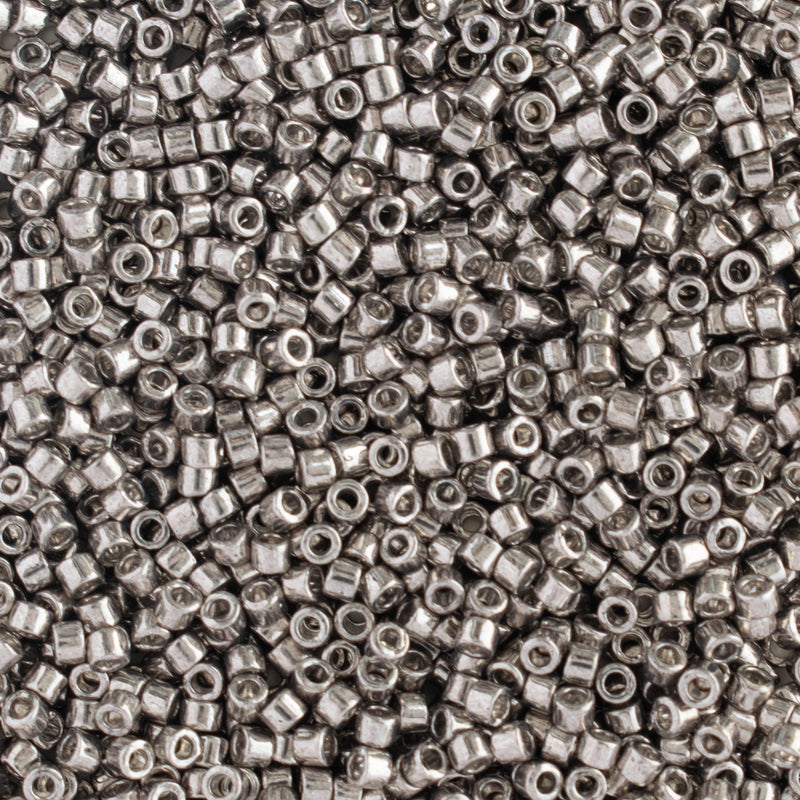 Miyuki Delica Beads Size 11/0 1.6mm, DB436 Galvanized Pewter