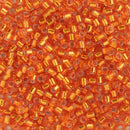 Miyuki Delica Beads Size 10/0 2.2mm, DBM045 Silver Lined Orange