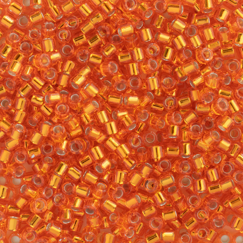 Miyuki Delica Beads Size 10/0 2.2mm, DBM045 Silver Lined Orange