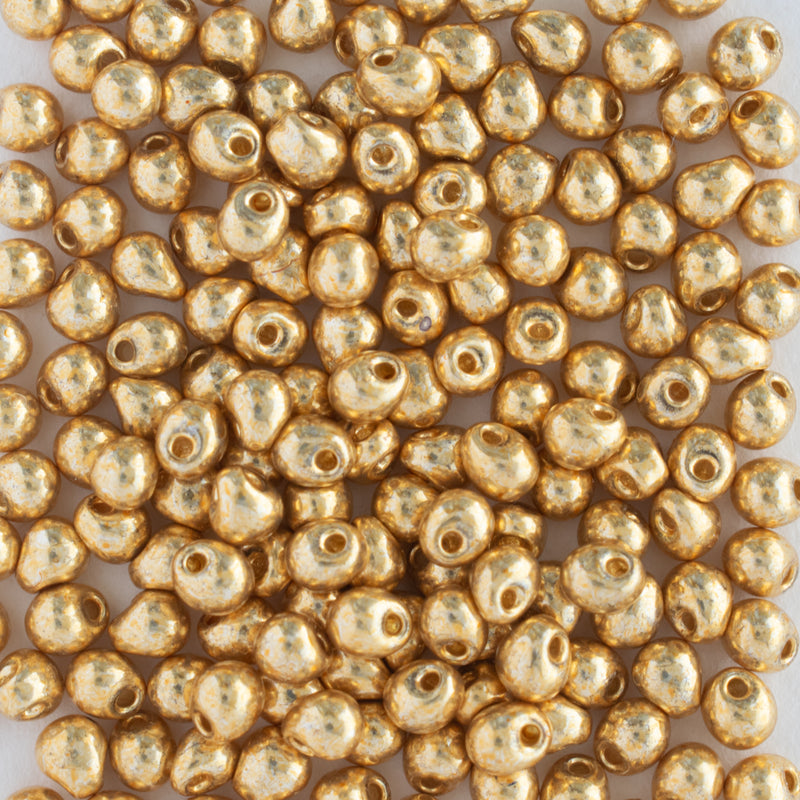 Miyuki Drop Beads 3.4mm, 4202 Duracoat Galvanized Gold