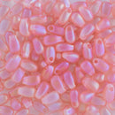 Miyuki Long Drop Beads 3x5.5mm, 2133F Matte Transparent Peach AB
