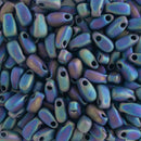 Miyuki Long Drop Beads 3x5.5mm, 401FR Matte Black AB