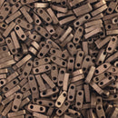 Miyuki Quarter Tila Beads 5x1.2x1.9mm, 2006 Matte Metallic Dark Bronze