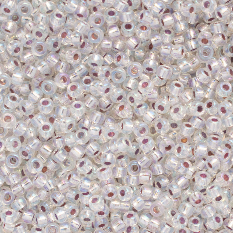 Miyuki Round Seed Beads Size 11/0 2mm, 1001 Silver Lined Crystal AB